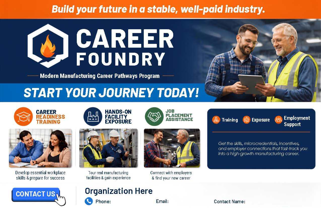 Career Foundry: Modern Manufacturing Career Pathways Program flyer